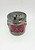 F B Rogers Silver Co Vintage Drum Serving Jar, silver and red ceramic decorative jar with metal chains around its body.
