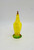 Unknown Vintage Yellow Hard Plastic Rooster Toy Figure, front view of a yellow plastic rooster toy with detailed features and a stand, isolated on a white background.
