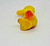 Unknown Vintage Plastic Duck Candy Container, vintage yellow plastic duck with red beak used for storing candies or small items.