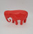 Vintage RED Celluloid elephant toy figure that stands 3.5 inches high and 5.25 inches long.  This red elephant is walking pose with trunk curled up.