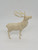 Unknown Vintage Christmas Plastic 5" Reindeer Toy Figure, detailed off-white reindeer with large antlers and red eyes.
