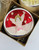 Unknown Vintage Diorama Figural Christmas Tree Ornaments Made in Japan, Christmas angel ornament with outstretched wings and halo, surrounded by snow-like material inside a metal tin