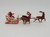 Unknown Vintage 1950's Christmas Santa Claus on Sleigh & Reindeer Cake Topper, festive holiday decoration featuring Santa in a sleigh pulled by reindeer.
