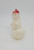 Unknown Vintage Plastic Snowman Christmas Ornament, white snowman with red nose and red hat on a plain white background.
