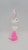 Unknown Vintage Pink and White Painted Styrofoam Easter Bunny Rabbit, side view of a white and pink painted styrofoam bunny with blue eye and pink accents.