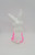 Unknown Vintage Pink and White Painted Styrofoam Easter Bunny Rabbit, floral styrofoam bunny with pink accents, seasonal spring holiday decor