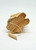 Unknown Hand Carved Wood Bear Painting Nesting Doll Moveable Arm Toy Figure, a handcrafted wooden bear nesting doll with a carved and painted design, featuring a moveable arm and a small wooden chimney-like piece attached with a string.