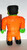 PLAYSKOOL Vintage Playskool 1992 Big Frank 16" Frankenstein Figure, rear view showing the back of the toy with an orange jumpsuit, black hair, green hands, and silver chains.