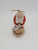 Vintage 1985 The Kneeling Santa ceramic ornament by Roman Inc.  The ornament features Santa Claus kneeling over baby Jesus with his hat off.