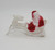 Irwin Vintage Hard Plastic Santa with Reindeer Candy Container Ornament, Christmas holiday decoration featuring Santa Claus riding in a sleigh with a reindeer.