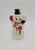 Unknown Vintage Hard Plastic Snowman Figure, a cute snowman with a top hat, red gloves, a red scarf, black buttons, and holding a broom.