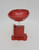 Unknown Vintage Toy-Doll House 3 x 3.5 inches Plastic Scale, small red scale model with a bowl shaped top on a squared base for miniature dollhouse accessories.