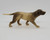 Unknown Vintage Celluloid Pointer Hunting Dog Toy Figure, a detailed plastic hunting dog toy in a walking stance with a realistic appearance.