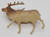 Vintage Celluloid Elk Bull toy figure that stands 2.5-inches tall. The figure is 3-inches tall with red mouth as he is calling out.