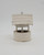 Unknown Vintage Wishing Well Christmas Ornament, Made in Japan, white handcrafted mini wishing well with a roof and base, decorative holiday ornament.