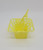 Vintage yellow hard plastic basket with a clown on the handle and animals around the rim.  This appears to be for a baby shower or young kids party themed party favor to hold candy or nuts.