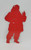 Coca-Cola Vintage 11-inch Santa Claus Die-cut Advertisement printed in Japan, featuring a red silhouette of Santa Claus with a raised hand gesture.