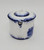 EBC Foley Miniature Tea Pot, small ceramic tea pot with white and blue speckled glaze and tiny spout.