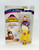 Mattel Toys Disney's Aladdin Abu Sound Scribblers, colorful toy figure of Abu from Aladdin holding a white bag, with yellow and purple parts, in clear plastic packaging.