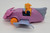 Marvel McDonald's Happy Meal Toy 1995, Spider-Man Hobgoblin Landglider with a purple and gray vehicle and a small figure of Hobgoblin in a costume with green face and orange hood.