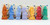 AVON 1994 Seven Dwarfs Soap Set, colorful soap bars shaped like the Seven Dwarfs from Snow White, arranged in front of their respective boxes.