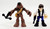Playskool Heroes 2011 Star Wars Jedi Force Han Solo & Chewbacca, action figures from the Star Wars toy series.