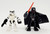 PLAYSKOOL Playskool Heroes 2011 Star Wars Jedi Force Darth Vader & Stormtrooper, two action figures from the Star Wars franchise with Darth Vader holding a red lightsaber and wearing a black cape, and a white Stormtrooper holding a blaster.