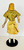 Unknown Wood 15" Fashion Modeling Doll with Stand, vintage wooden doll dressed in yellow patterned top and skirt.