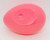Unknown Vintage 5" Plastic Pink Easter Egg with Easter Bunny Picture, pink plastic Easter egg toy with a bunny image for Easter celebration.