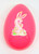 Unknown Vintage 5 inch Plastic Pink Easter Egg with Easter Bunny Picture, Easter decoration for kids and Easter egg hunt.
