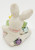 Unknown White With Patchwork Bunny Reading Book 2.25 inch Resin Figurine, a cute white bunny figurine with patchwork details, reading a small book.