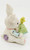 White With Patchwork Bunny Reading Book 2.25" Resin Figurine