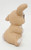 Unbranded Ceramic Seated Brown Bunny With Hands Crossed Figurine, side view of a cute brown bunny shaped ceramic figurine with crossed hands and detailed facial features.