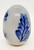 Unknown Grey with Blue Flowers Ceramic 3-inch Egg, decorative ceramic egg with blue floral pattern on white background.