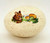 Unknown Small Decorative Egg with Bunny and Mushrooms, ceramic decorative egg featuring a cute bunny and mushrooms illustration.