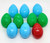 Marvel Plastic Easter Egg Lot of 10, colorful plastic eggs featuring Marvel superhero symbols of Hulk, Captain America, Thor, and Iron Man.