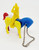 Unknown Vintage Plastic Native American and Horse Plastic Puzzle Key Chain, colorful plastic figurine of a horse with a Native American figure riding it, attached to a silver ball chain.