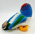Meanies Series 2 Donnie Didn't Duck Bean Bag Plush, soft blue and white duck plush with a red embroidered bug on its head, yellow feet, and green and blue accents.