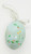 Unknown Vintage Hand Painted Blue Egg with Pink Flowers Easter Egg Ornament, featuring floral patterns and a white ribbon for hanging.
