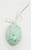 Unknown Vintage Hand Painted Blue Egg with Pink Flowers Easter Egg Ornament, featuring delicate pink flowers and green leaves hand-painted on a blue background with a white ribbon for hanging.