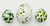 Unknown Ceramic Easter Egg, lot of 3 hand painted white eggs with blue and green speckles.
