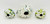 Unknown Ceramic Easter Egg Lot of 3 Hand Painted White Eggs with Blue and Green Speckles, Easter decorations