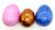 Unknown Polished Egg Shaped Lot of 3, colorful polished stone eggs from China.