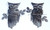 Unknown Vintage Owl Metal Wall Art, made in Hong Kong, decorative metal wall decor featuring two black owl designs with detailed feathers and leaf accents.
