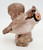 Unknown Vintage Ceramic Owl Figurine, hand-painted, made in Taiwan, detailed wooden feather textures, perched on a rocky base.