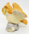Unknown Vintage Ceramic Owl on Grey Branch Figurine, made in Taiwan, with detailed feathers and bright yellow eyes.