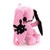 Comeco Naughty Bunny Stuffed Backpack, pink plush backpack with a bunny design featuring a skull and crossbones on the ear.