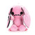 Comeco Naughty Bunny Stuffed Backpack, pink plush bunny with floppy ears and black stitched features.