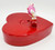 M&M's Valentine's Plastic Red Heart Candy Container With Pink Cupid M&M