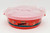 Aronson, Inc. Franco-American SpaghettiOs 1999 Soccer Player Lid Microwave-O-Bowl, pink plastic bowl featuring soccer-themed cartoon character design and a removable lid with snack-themed details.